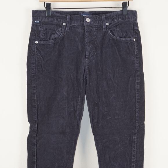 Citizens of Humanity Emerson Mid Rise Corduroy Soft Black Straight Leg Pants 27 - Picture 2 of 12
